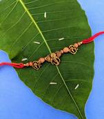 Ganesh Ji Designer Rakhi Set For Men Gold Plated Ganpati Bappa Om Tulsi Beads Multicolor Thread Rakhi For Brother/ Bhai