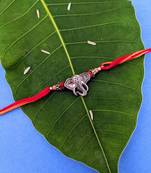 Ganesh Ji Designer Rakhi Set For Men Silver Plated Ganpati Bappa Rudraksha Tulsi Multicolor Thread Rakhi For Brother