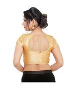 Gold Brocade Padded Designer Ready Made Saree Blouse