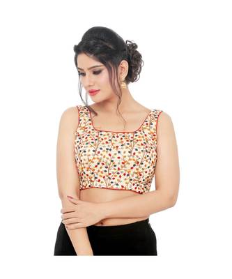 Multi-Colour  Cotton  Padded Designer Ready Made Saree Blouse 2