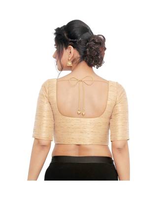 Gold  Shimmer Padded Designer Ready Made Saree Blouse 1