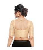 Gold  Shimmer Padded Designer Ready Made Saree Blouse