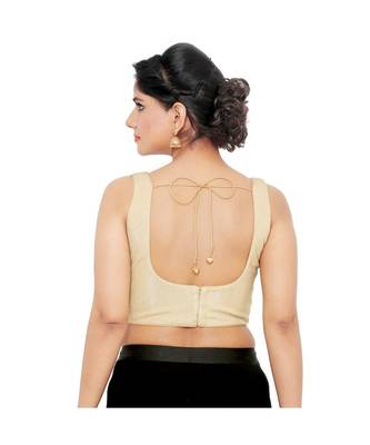 Gold Shimmer Padded Designer Ready Made Saree Blouse 2