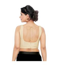 Gold Shimmer Padded Designer Ready Made Saree Blouse