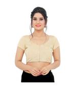 Gold Shimmer Padded Designer Ready Made Saree Blouse