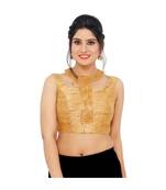 Dark Gold Shimmer  Padded Designer Ready Made Saree Blouse