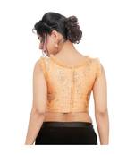 Pastel Peachbrocade Padded Designer Ready Made Saree Blouse