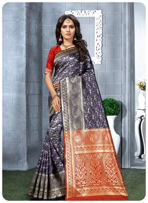 Banarasi soft silk champion saree with Blouse 1