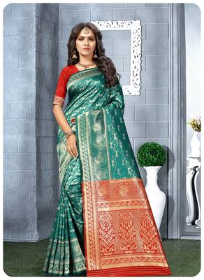 Banarasi soft silk champion saree with Blouse 1