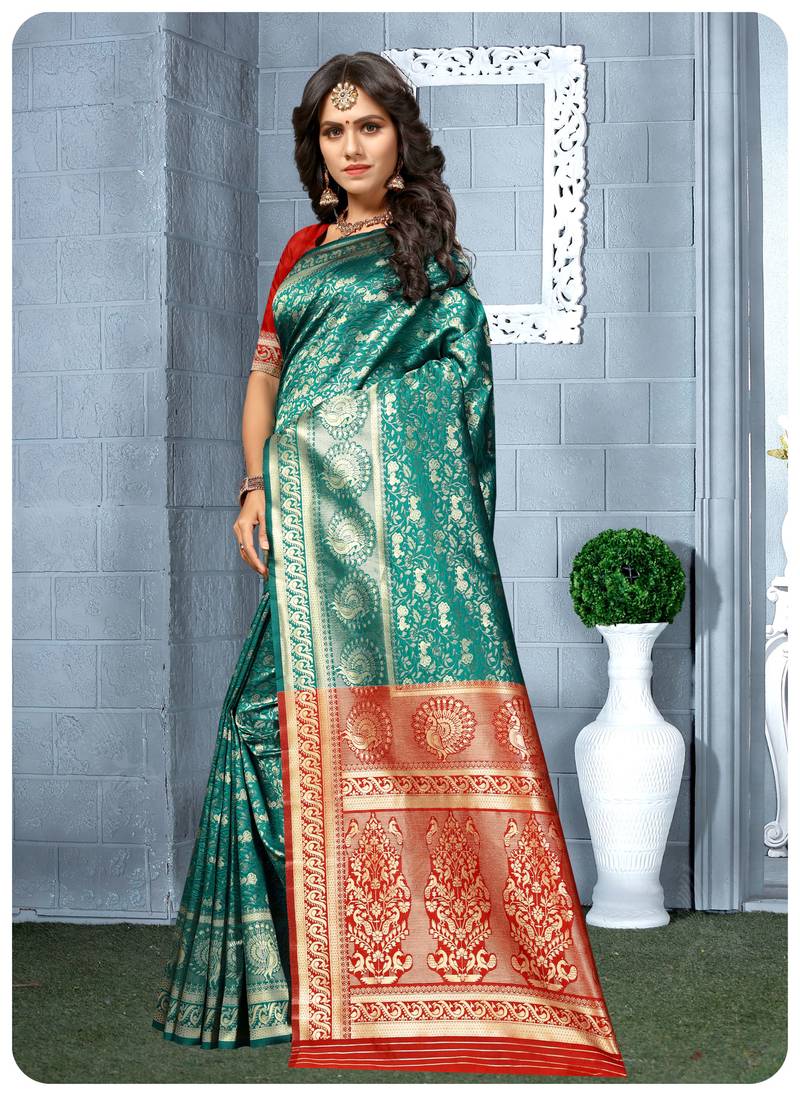 Banarasi soft silk champion saree with Blouse