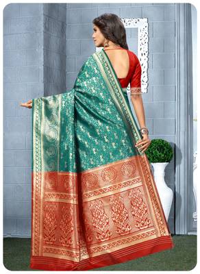 Banarasi soft silk champion saree with Blouse 3
