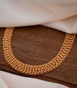 Golden choker short with leaf design one gram gold