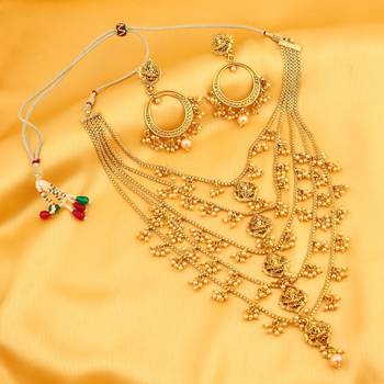 Gold pearl necklace-sets 1