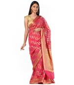 Geometrical Zari Motif Banarasi Wrap in 1 Minute saree