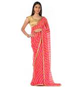 Pink Leheriya Magic Wrap in 1 Minute saree