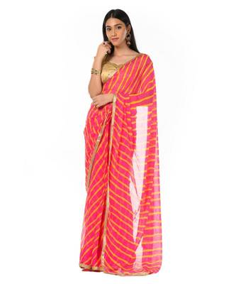 Pink Leheriya Magic Wrap in 1 Minute saree 2