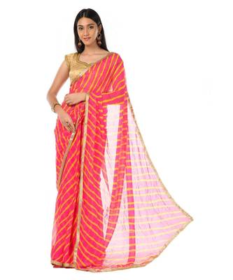 Pink Leheriya Magic Wrap in 1 Minute saree 3