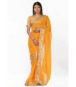 Gota embeliished yellow leheriya magic Wrap in 1 Minute saree