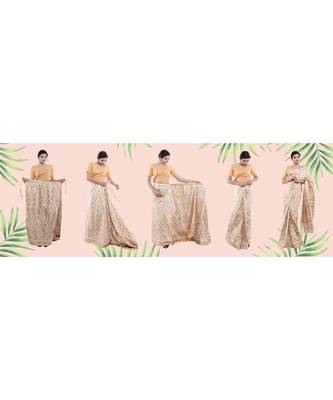 Voilets and lilies Wrap in 1 Minute saree 4