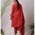 red Aabha cotton Kurta,Pant And Dupatta Set of three