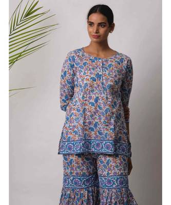 turquoise Bodhi cotton Kurta 2