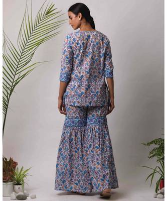 turquoise Bodhi cotton Kurta 3