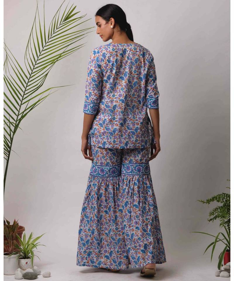 turquoise Bodhi cotton Kurta