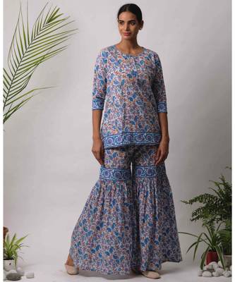turquoise Bodhi cotton Kurta 4