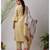 Yellow Ekani cotton Kurta,Pant And Dupatta Set of three