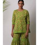 green Eeshta cotton Kurta