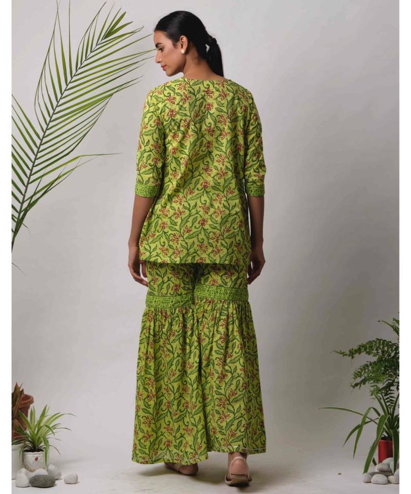 green Eeshta cotton Kurta