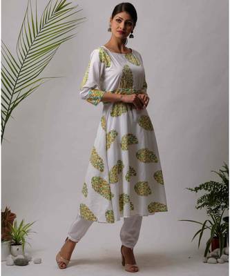 White Garima cotton Kurta And Pant Set of two 1
