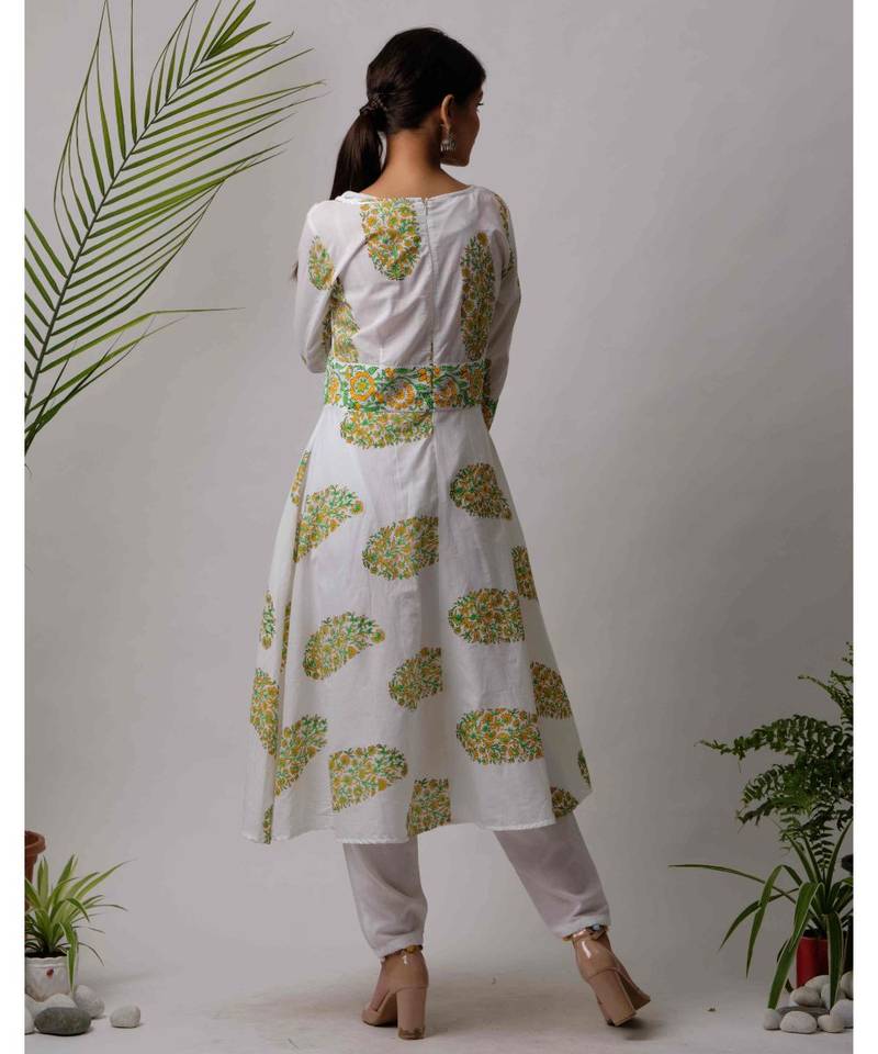 White Garima cotton Kurta And Pant Set of two