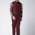 Maroon Plain Cotton Stitched Nehru Jacket And Trousers