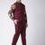 Maroon Plain Cotton Stitched Nehru Jacket And Trousers
