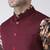 Maroon Plain Cotton Stitched Nehru Jacket And Trousers