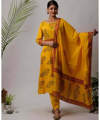 Yellow Yora cotton Dupatta 1