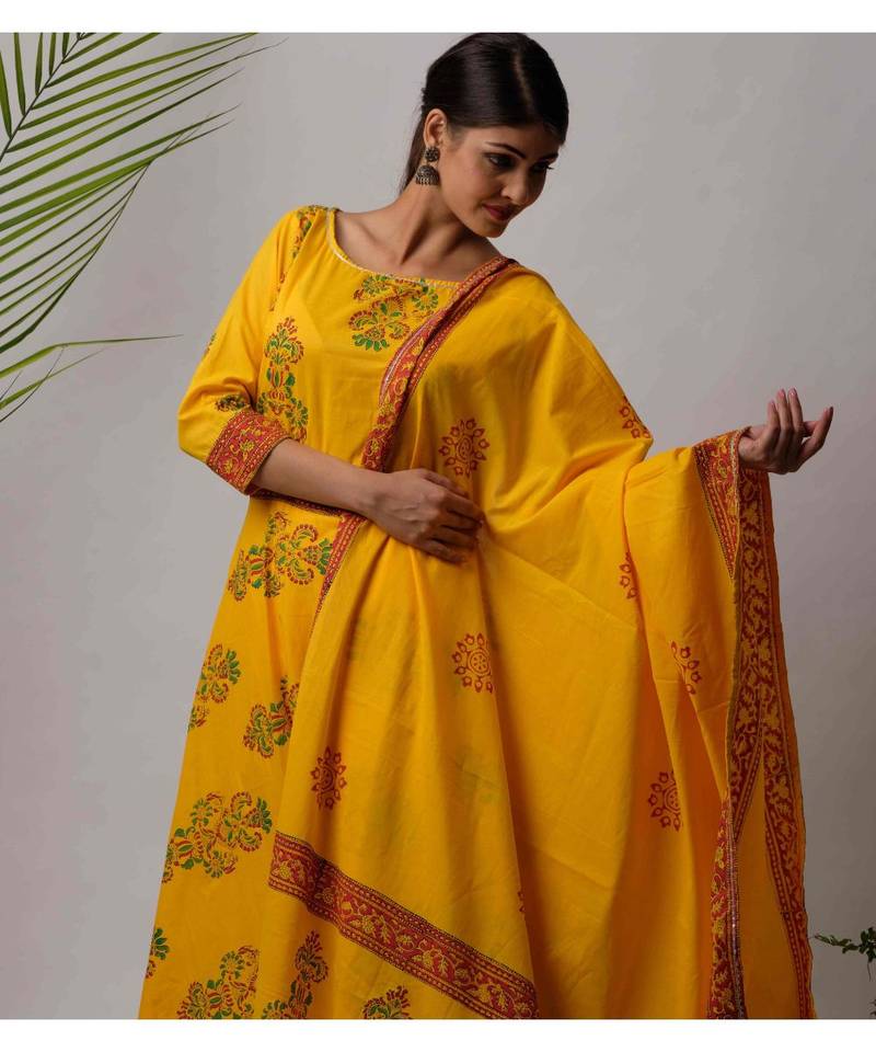 Yellow Yora cotton Dupatta