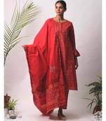 red Aria cotton Dupatta