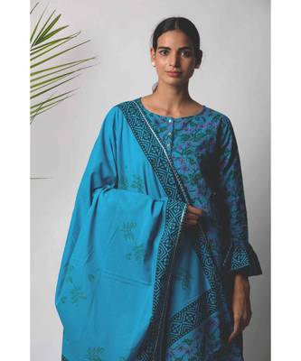 Blue Disa cotton Dupatta 1
