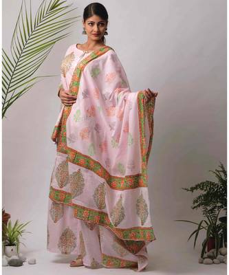 pink Gulabo cotton Dupatta 1