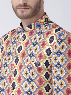 Multicolor Printed Polyester Stitched Indo Western Dresses 5