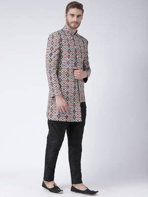Multicolor Printed Polyester Stitched Indo Western Dresses 3