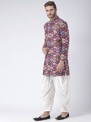 Multicolor Printed Polyester Stitched Indo Western Dresses 2