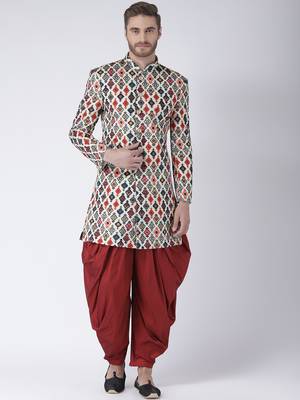 Multicolor Printed Polyester Stitched Indo Western Dresses 1