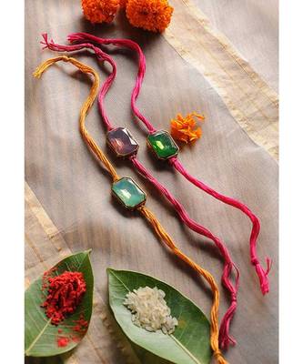 Handmade Crystal  Rakhis - Set Of 3 2