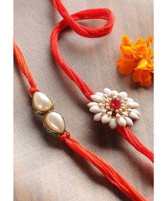 Handmade Floral Rakhis - Set Of 2 2