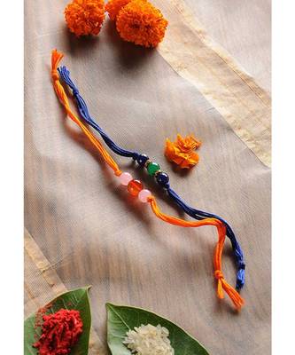 Handmade Semi Precious Stone Rakhsi - Set Of 2 1