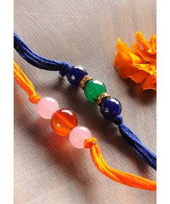 Handmade Semi Precious Stone Rakhsi - Set Of 2 2