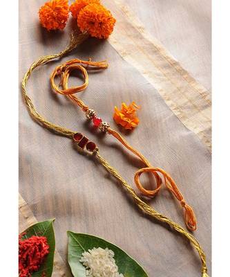 Handmade Enamel And Semi Precious Stone Rakhis - Set Of 2 1
